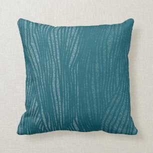 Classy Teal Stripe Pattern Throw Pillow