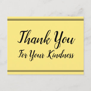Classy "Thank You For Your Kindness" Postcard