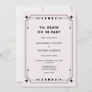 Classy Till Death Do Us Part Halloween Wedding Invitation