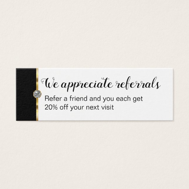 Classy Trendy Customer Referral Thank You Cards (Front)