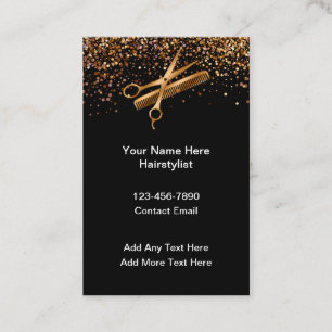 Classy Trendy Hairstylist Vertical Business Cards