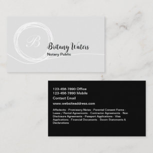 Classy Trendy Notary Public Business Card