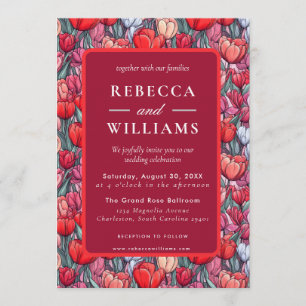 Classy Tulip Garden Countryside Wedding Invitation
