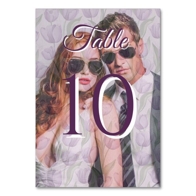 Classy Tulip Happily Ever After Wedding Table Number (Front)