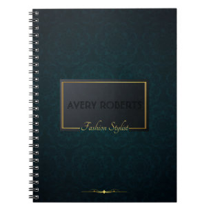 Classy turquoise  Elegant geometric Professional Notebook
