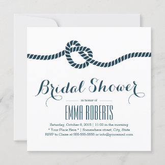 Classy Tying the Knot Bridal Shower Invitations