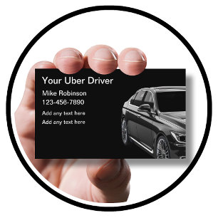 Classy Uber Driver Ride Hailing Business Cards