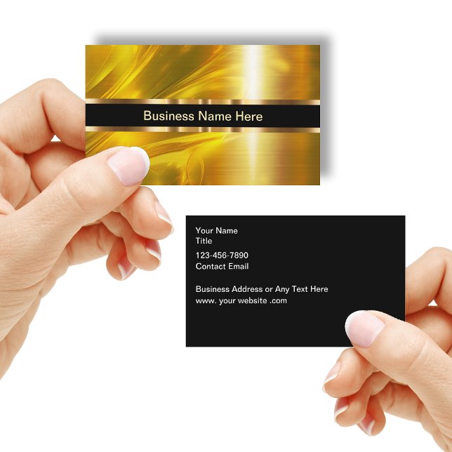 Classy Unique Business Cards Gold Tone (Creator Uploaded)