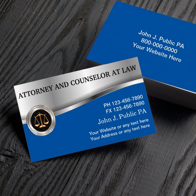 Classy Upscale Attorney At Law Business Card (Creator Uploaded)