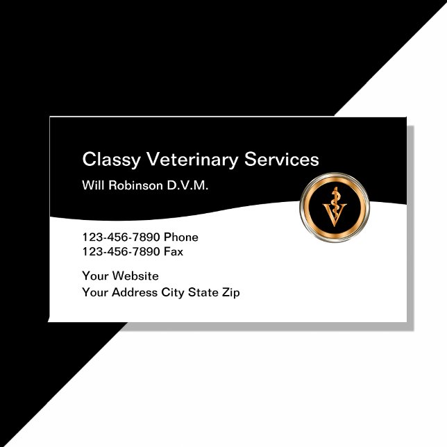 Classy Veterinarian Pet Care Business Card (Creator Uploaded)