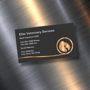 Classy Veterinarian Pet Care Business Card Magnet