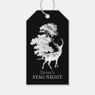 Classy Vintage Black and White Deer Silhouette Gift Tags
