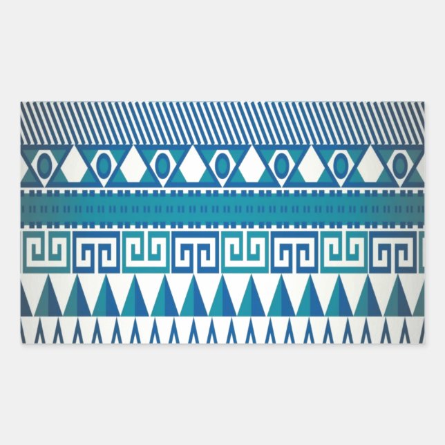 Classy Vintage Design Aztec Art Rectangular Sticker (Front)