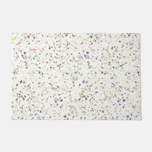 Classy vintage marble terrazzo pastel design doormat
