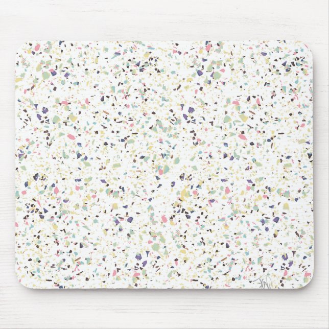 Classy vintage marble terrazzo pastel design mouse pad (Front)