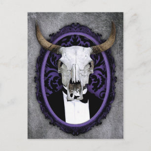 Classy vintage skull postcard