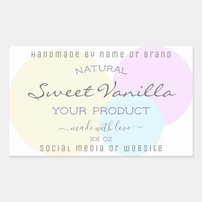 Classy Watercolor Product Packaging Label on White (Front)