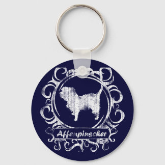 Classy Weathered Affenpinscher Key Ring