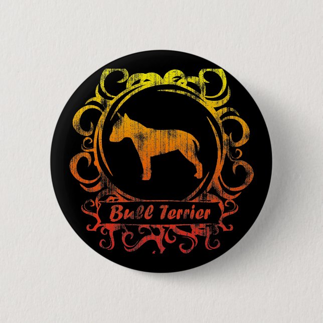 Classy Weathered Bull Terrier 6 Cm Round Badge (Front)