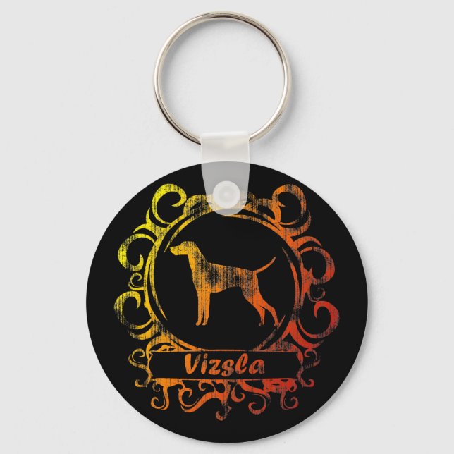 Classy Weathered Vizsla Key Ring (Front)