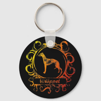 Classy Weathered Whippet Key Ring