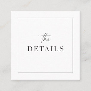 Classy Wedding Details Enclosure Scan QR Code Card