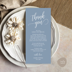 Classy Wedding Dinner Place Setting Thank You Card