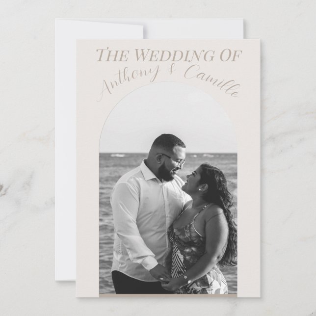 Classy Wedding Invitation Custom with Photo (Front)