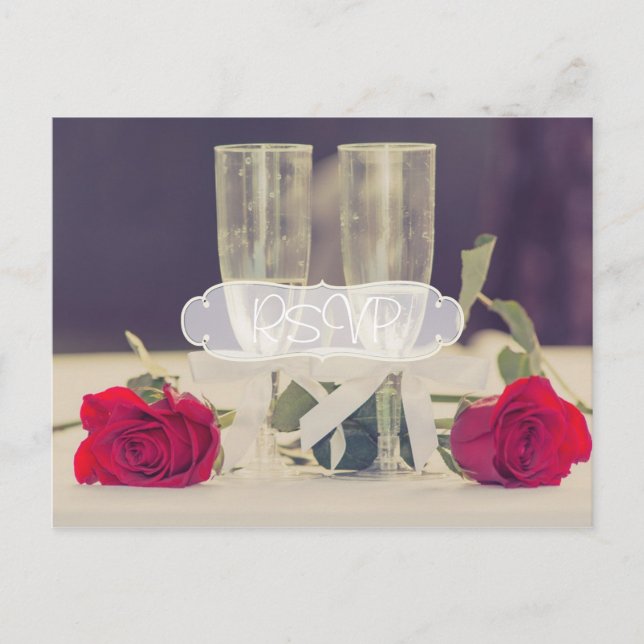 Classy Wedding Invitation RSVP with Photo Postcard (Front)