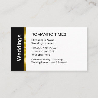Classy Wedding Officiant Upscale Business Cards