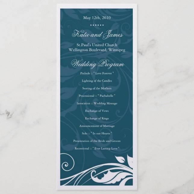 Classy Wedding Program Programme (Front)