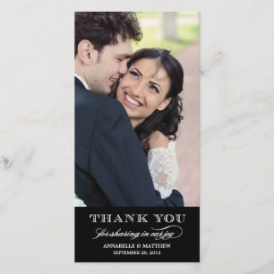 Classy Wedding Thank You Photo Card