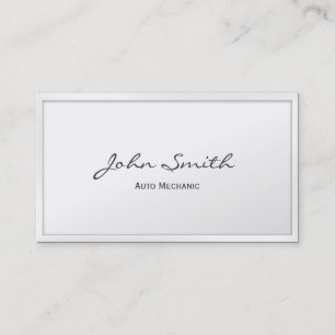 Classy White Border Auto Mechanic Business Card