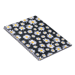 Classy White Daisy Flowers Botanical Notebook