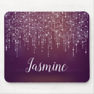 Classy white fairy string of lights personalised mouse pad