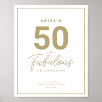 Classy White & Gold 50 & Fabulous Birthday Party