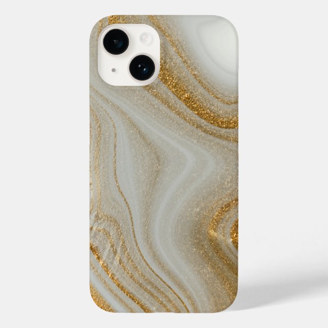Classy White Gold Marble Pattern iPhone / Android Case-Mate iPhone Case (Back)
