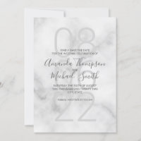 Classy White Marble Modern Script Wedding