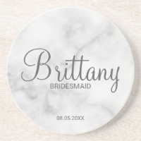 Classy White Marble Personalised Bridesmaids
