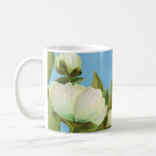 Classy White Peonies Floral Bouquet Coffee Mug