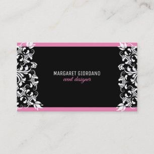Classy White Swirls Business Card