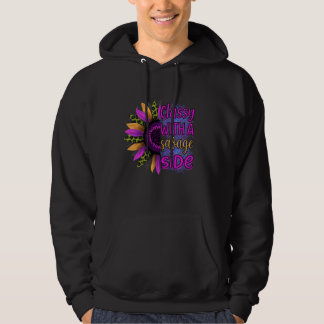 "Classy with a Savage Side" – Leopard Print Sunflo Hoodie
