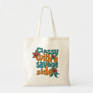 Classy with a Savage Side – Retro Floral Tote Bag