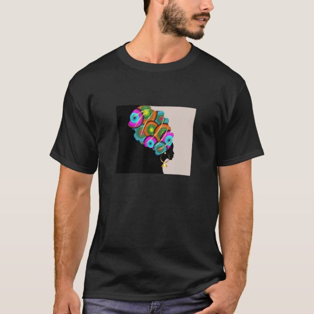 Classy Womens African Head Wrap Black Pride T-Shirt (Front)