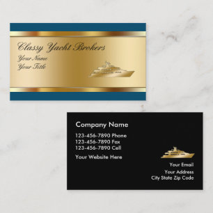 Classy Yacht Broker Business Cards