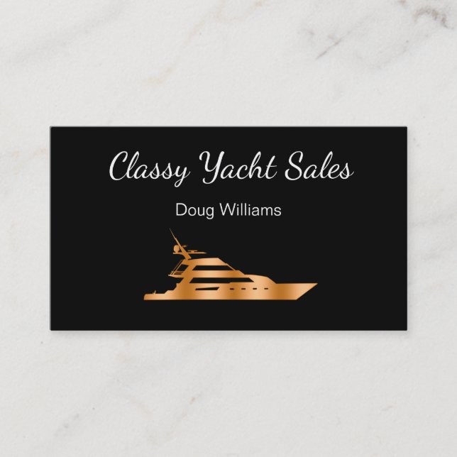 Classy Yacht Broker Sales Business Cardsa Card (Front)