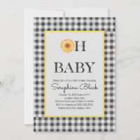 Classy Yellow And Black Summer Picnic Baby Shower