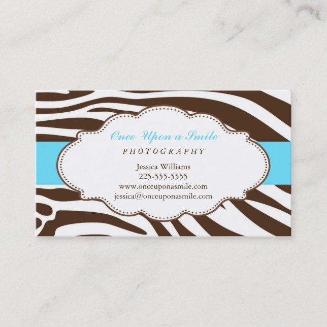 Classy Zebra Print Business Card (Front)
