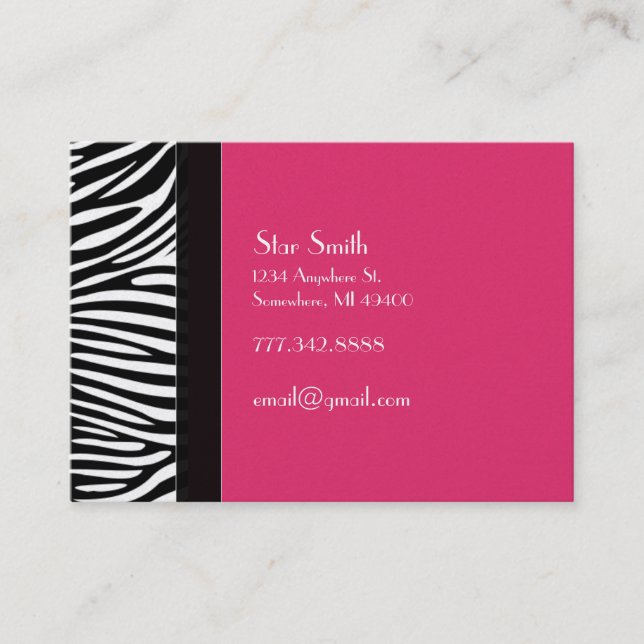 Classy Zebra Skin on Any Colour Card (Front)