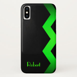 Classy Zig zag Green Personalised Case-Mate iPhone Case